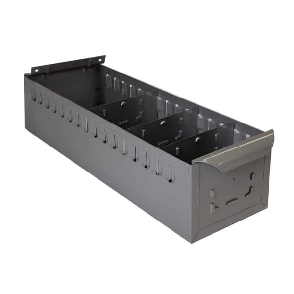 Metal Shelf Boxes - 12 Pack Steel Shelf Boxes with Dividers