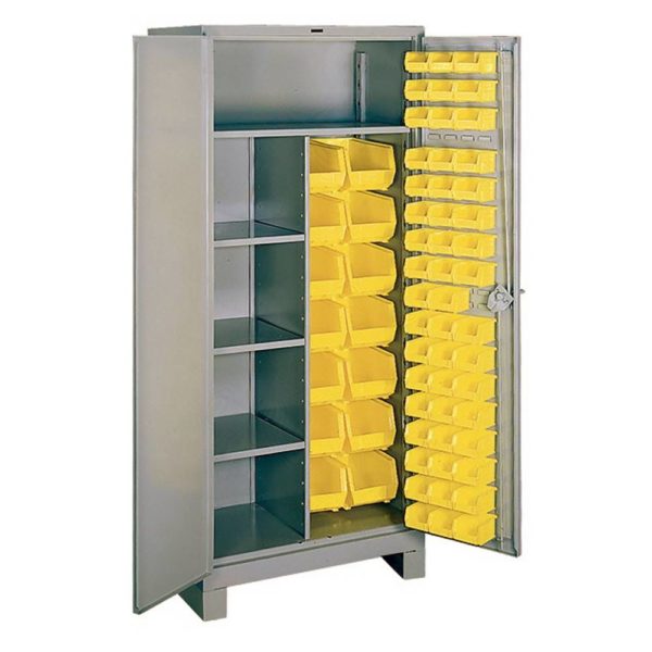 Lab Storage Bin: 8 Adjustable Bins, 2 Shelves, Optional Door