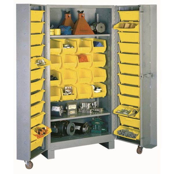 All-Welded 39w x 27d x 76h Steel Industrial Bin Storage Cabinet with 40  Bins