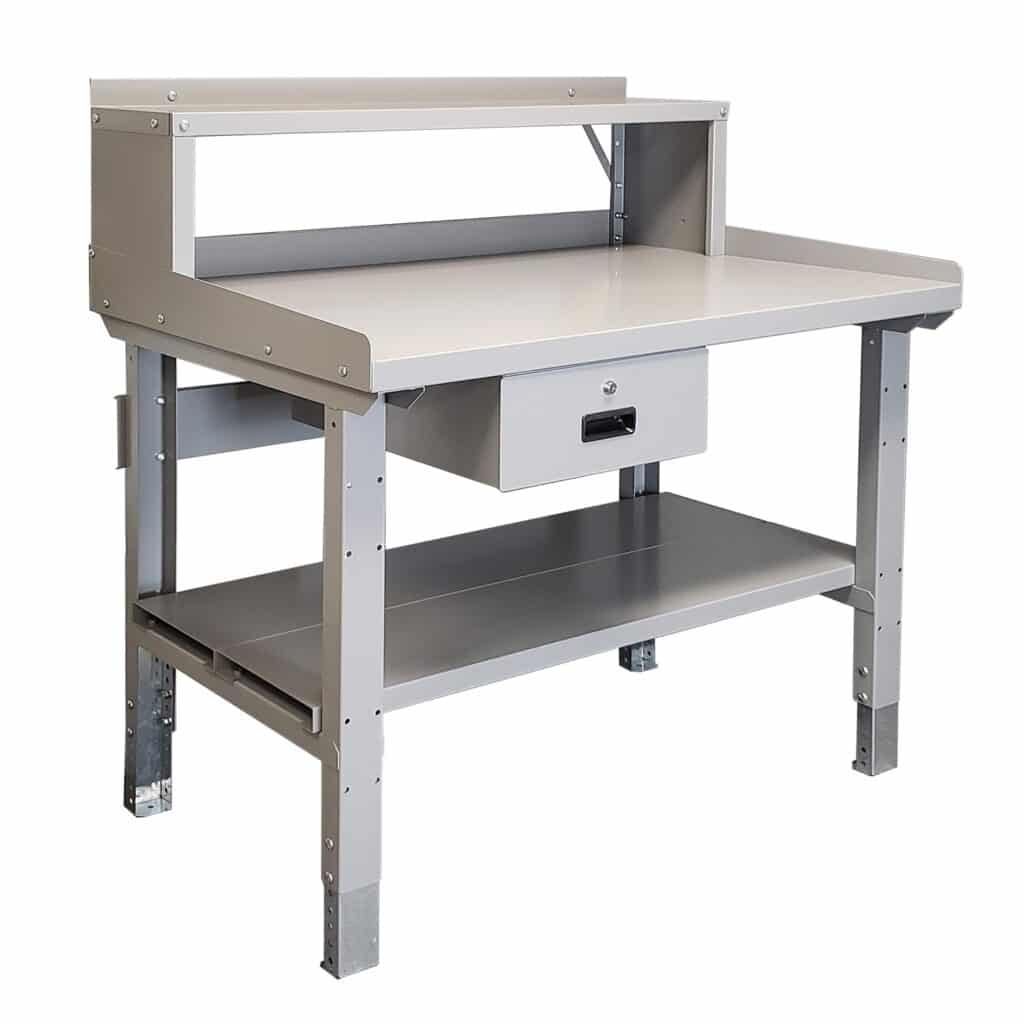 Lyon heavy-duty workbenches with accessories